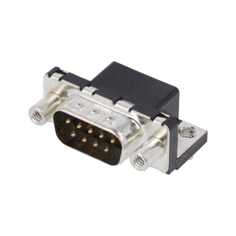 D-Sub; PIN: 9; soclu; tată; pentru PCB,clichet PCB; în unghi 90° D-Sub; PIN: 9; soclu; tată; pentru PCB,clichet PCB; în unghi 90°