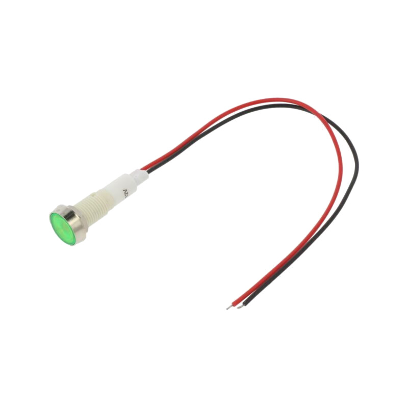 Lampă de control: LED; plată; verde; 12VDC; 12VAC; Ø10mm; plastic Lampă de control: LED; plată; verde; 12VDC; 12VAC; Ø10mm; plastic