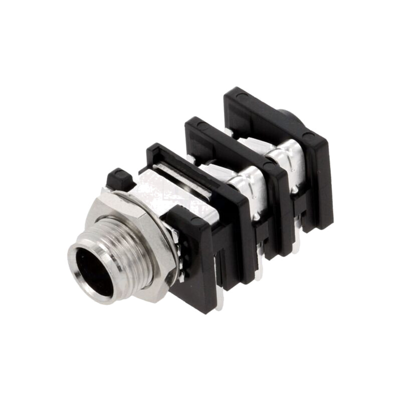 Conector: Jack 6,3mm; soclu; mamă; stereo,cu întrerupător triplu