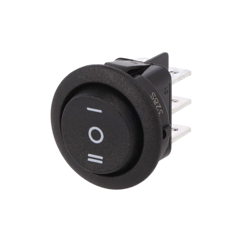 ROCKER; DP3T; Poz: 3; ON-OFF-ON; 10A/250VAC; neagră; fără; MR-3; 20mΩ