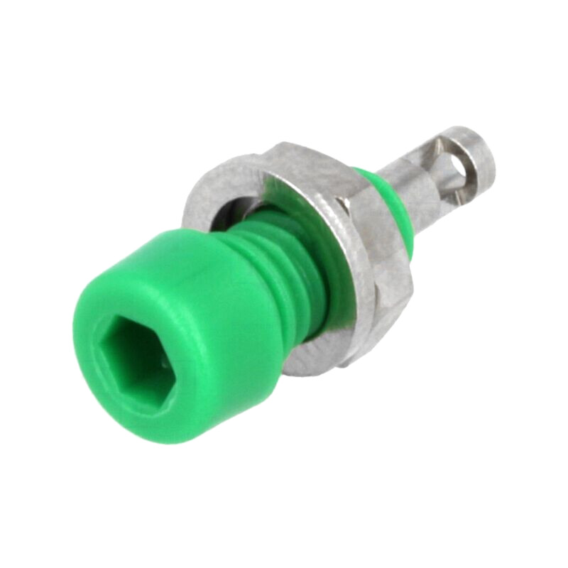 Conector: banană 2mm; soclu; 10A; 60VDC; Lung.tot: 17mm; verde; 5mΩ