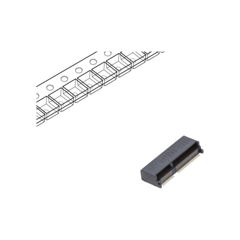 Conector: M.2 (NGFF); orizontală; SMT; gold flash; PIN: 67; 0,5A