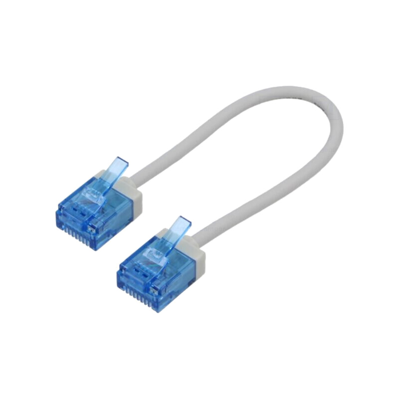Patch cord; U/UTP; 6a; litat; Cu; LSZH; gri; 0,15m; 32AWG; -20÷75°C