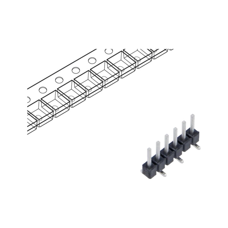 Conector: şiruri pini; tată; PIN: 6; 2,54mm; cositorit; SMT