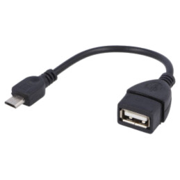 Cablu; OTG,USB 2.0; USB A soclu,USB B micro mufă; nichelat