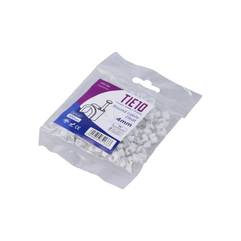 Element de susţinere; natural; pe cablu rotund; 100buc; cu cui Element de susţinere; natural; pe cablu rotund; 100buc; cu cui