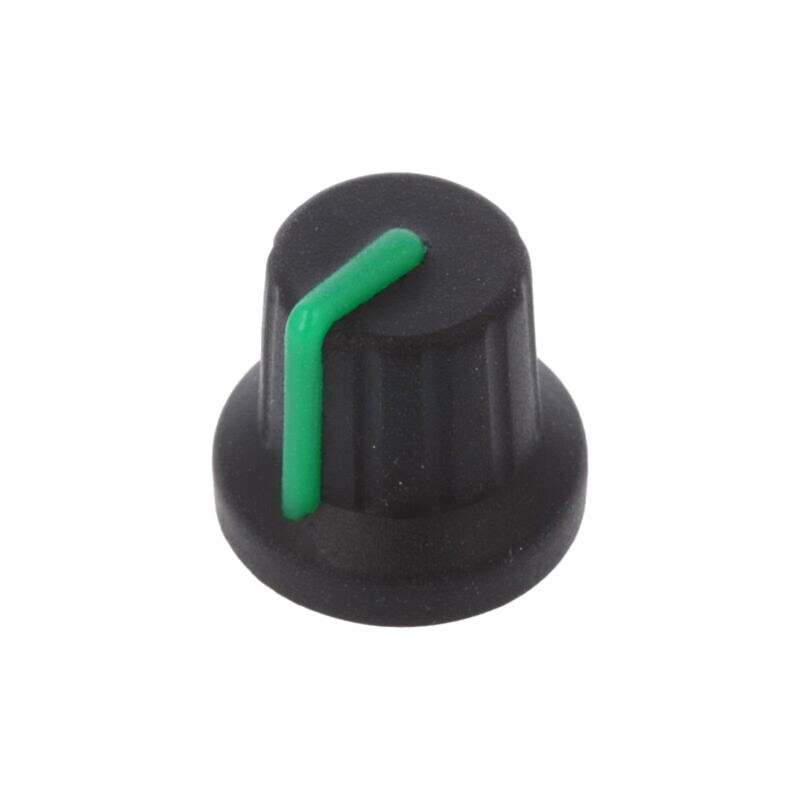 Buton rotativ; cu indicator; gumă,plastic; Øax: 6mm; Ø16x15,1mm