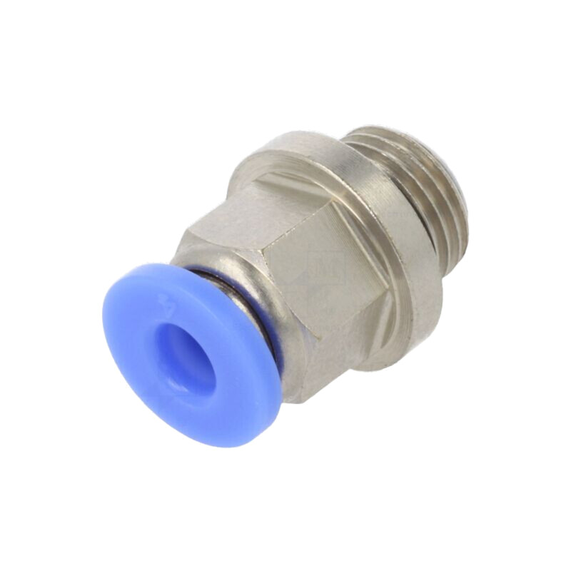 Racord push-in; simplu; -0,95÷15bar; alamă nichelată; BLUELINE