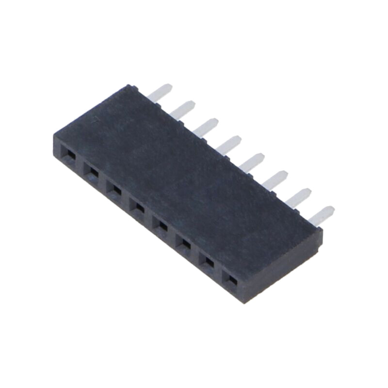 Conector: şiruri pini; mamă; PIN: 8; 2,54mm; aurit; THT; soclu; drept