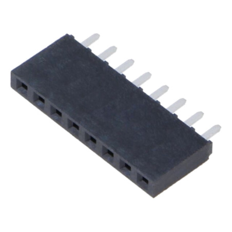 Conector: şiruri pini; mamă; PIN: 8; 2,54mm; aurit; THT; soclu; drept