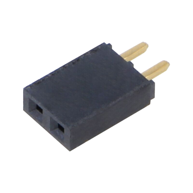 Conector: şiruri pini; mamă; PIN: 2; 2,54mm; aurit; THT; soclu; drept