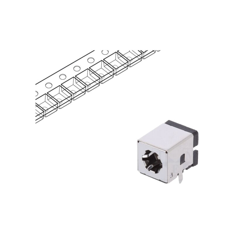 Conector: alimentare DC; soclu; tată; 5,5/2,1mm; 5,5mm; 2,1mm; THT