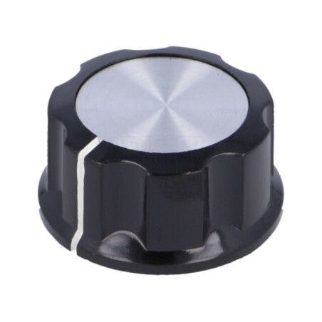 Buton rotativ; cu flanşă; bachelită; Øax: 6,35mm; Ø29,6x16mm