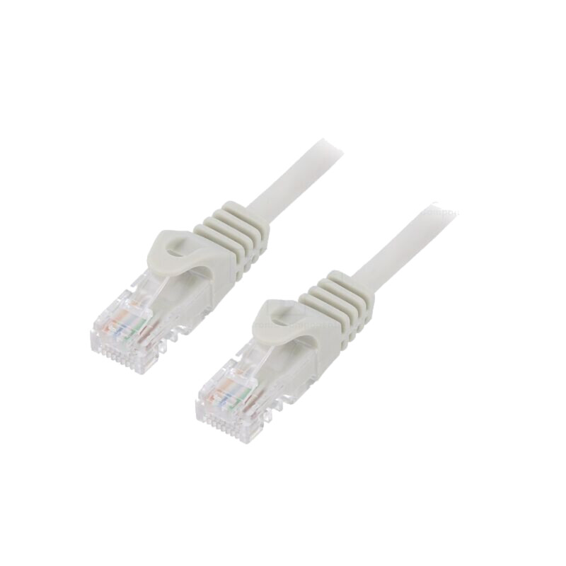 Patch cord; U/UTP; 6; litat; CCA; PVC; gri; 0,5m; 26AWG; Øcablu: 6,2mm