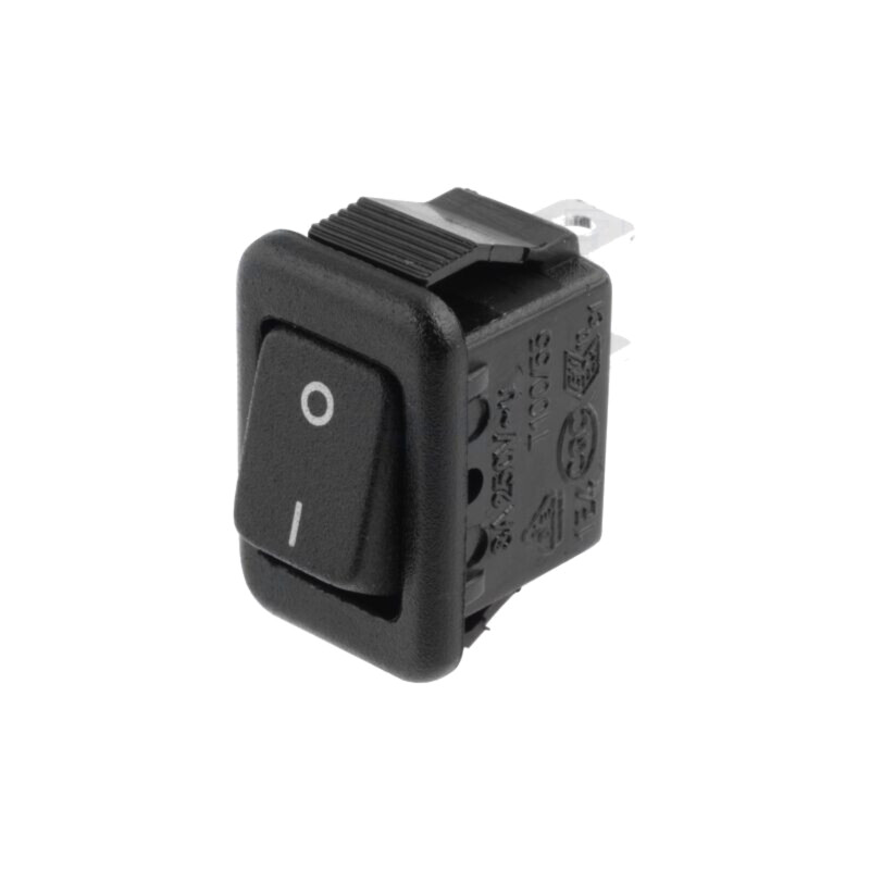ROCKER; SPST; Poz: 2; ON-OFF; 3A/250VAC; neagră; fără; 20mΩ; UL94V-2