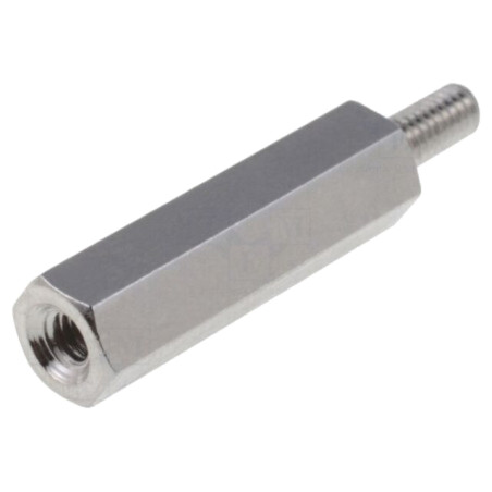 Piuliţă-distanţieră filetată; 50mm; Filet int: M4; Filet ext: M4