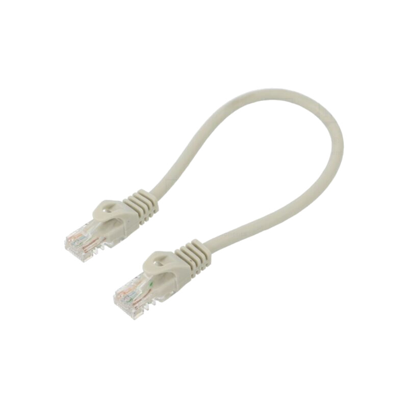 Patch cord; U/UTP; 6; litat; Cu; PVC; gri; 0,25m; 26AWG; Øcablu: 6,2mm