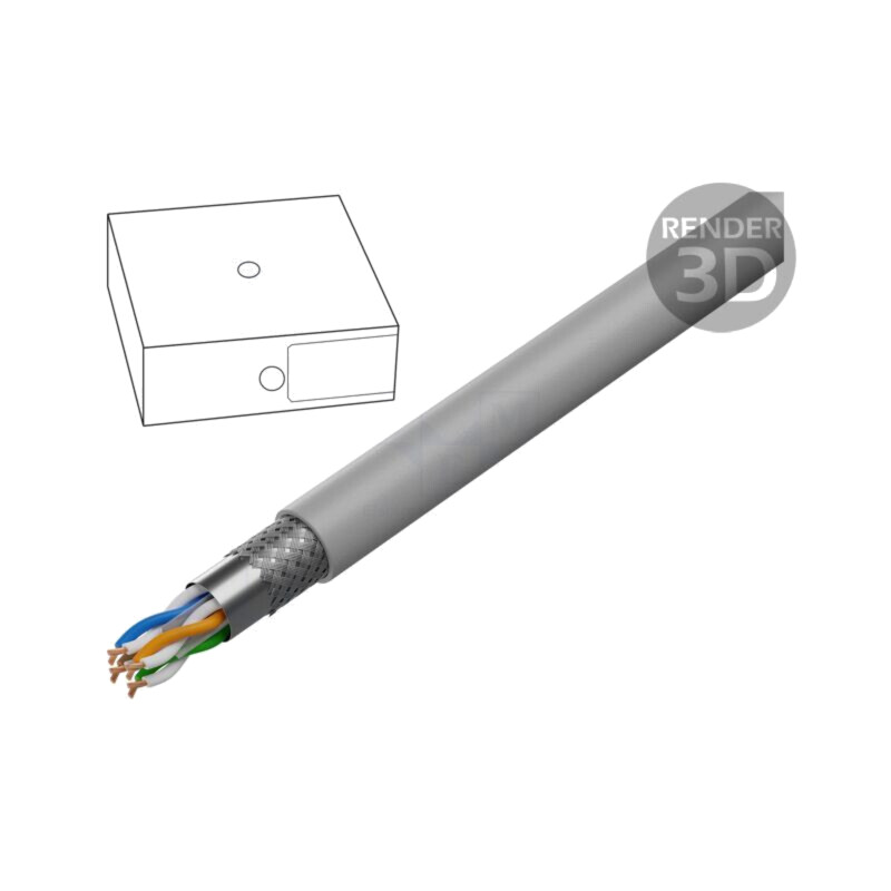 Cablu; SF/UTP; 4x2x26AWG; 6; litat; Cu; LSZH; gri; 100m
