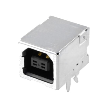 Conector: USB B; soclu; pentru PCB; THT; PIN: 4; în unghi 90°; aurit