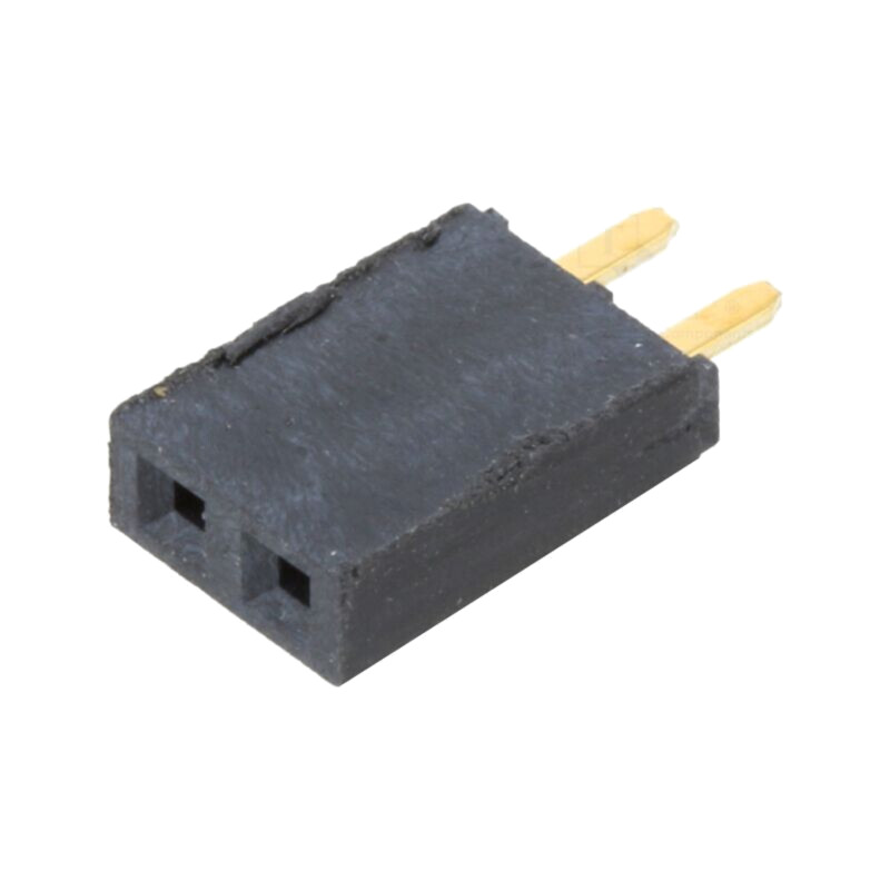 Conector: şiruri pini; mamă; PIN: 2; 2,54mm; aurit; THT; soclu; drept