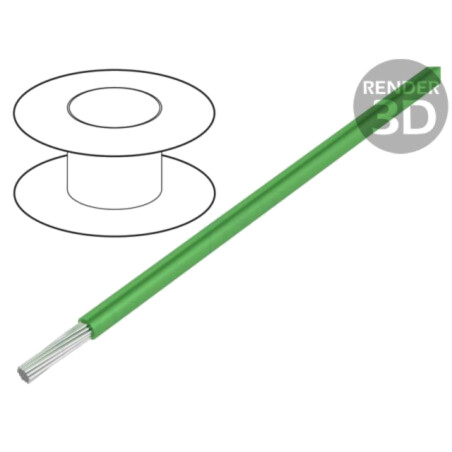 Cablu; ÖLFLEX® HEAT 180 SiF A; 1x1,5mm2; litat; Cu; silicon; verde