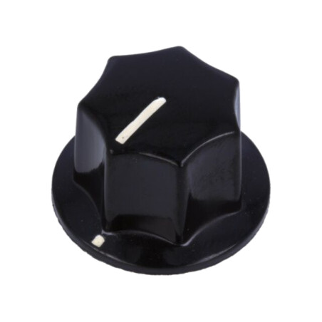 Buton rotativ; cu indicator; bachelită; Øax: 6mm; Ø18,5x15mm