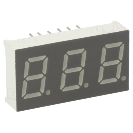 Afişaj: LED; cu 7 segmente; 10,2mm; 0,4"; Nr.car: 3; galben-verde