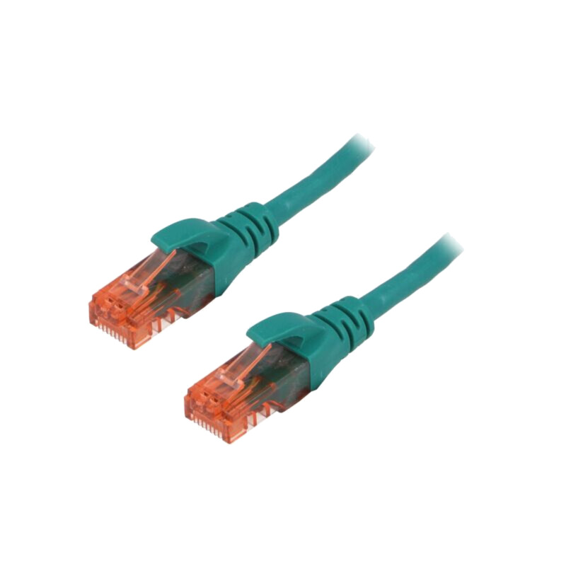 Patch cord; U/UTP; 6; litat; CCA; PVC; verde; 0,5m; 26AWG
