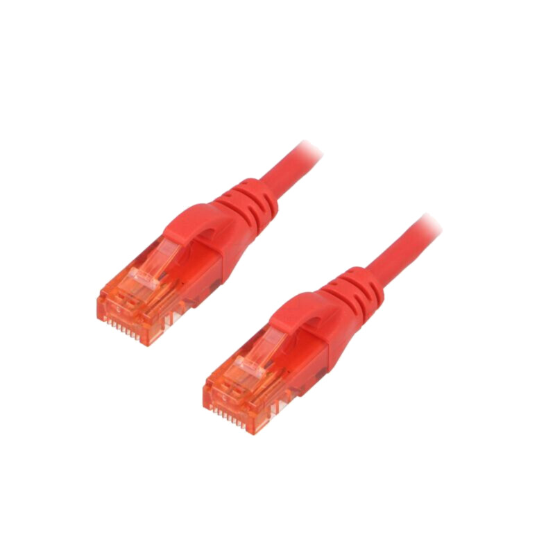 Patch cord; U/UTP; 6; litat; CCA; PVC; roşu; 0,5m; 26AWG Patch cord; U/UTP; 6; litat; CCA; PVC; roşu; 0,5m; 26AWG
