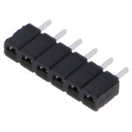 Conector: şiruri pini; mamă; PIN: 6; 2,54mm; cositorit; THT; soclu