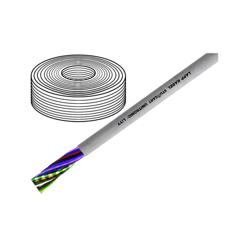 Cablu; UNITRONIC® LiYY; 8x0,14mm2; neecranat; 350V; Cu; litat; gri Cablu; UNITRONIC® LiYY; 8x0,14mm2; neecranat; 350V; Cu; litat; gri