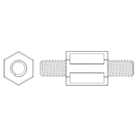 Piuliţă-distanţieră filetată; 15mm; Filet ext: M8; hexagonală