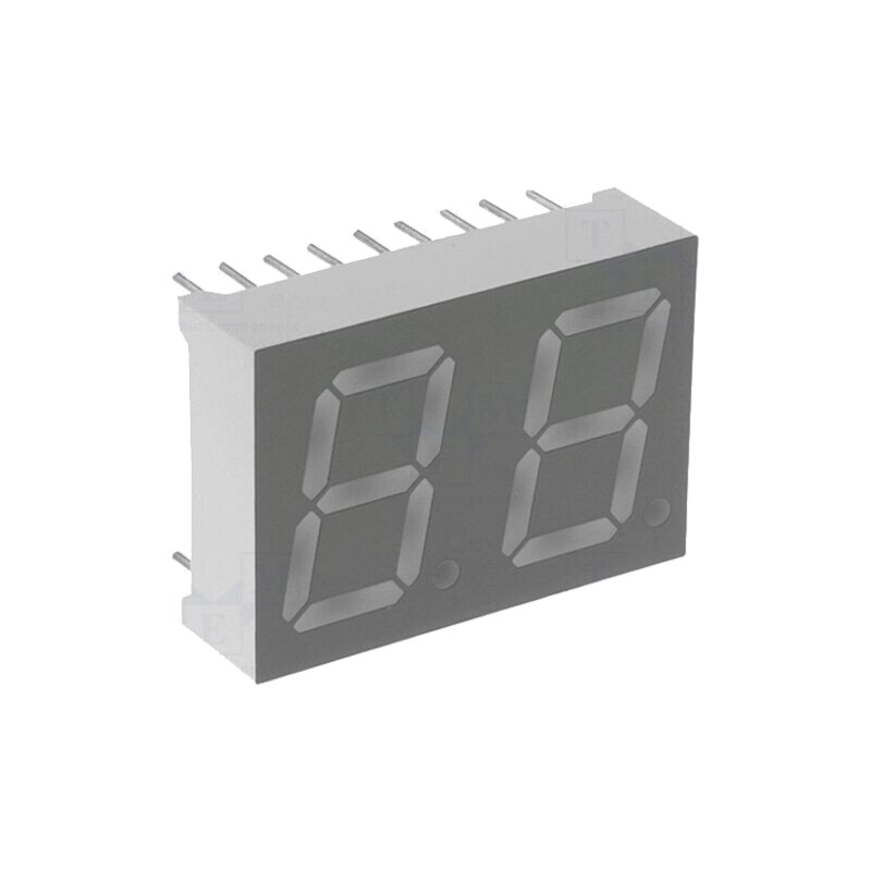 Afişaj: LED; cu 7 segmente; 13,2mm; 0,52"; Nr.car: 2; galben-verde