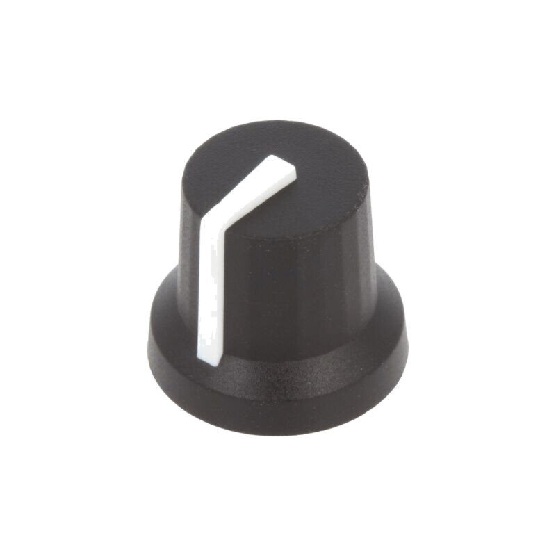 Buton rotativ; cu indicator; gumă,plastic; Øax: 6mm; Ø16,8x14,5mm