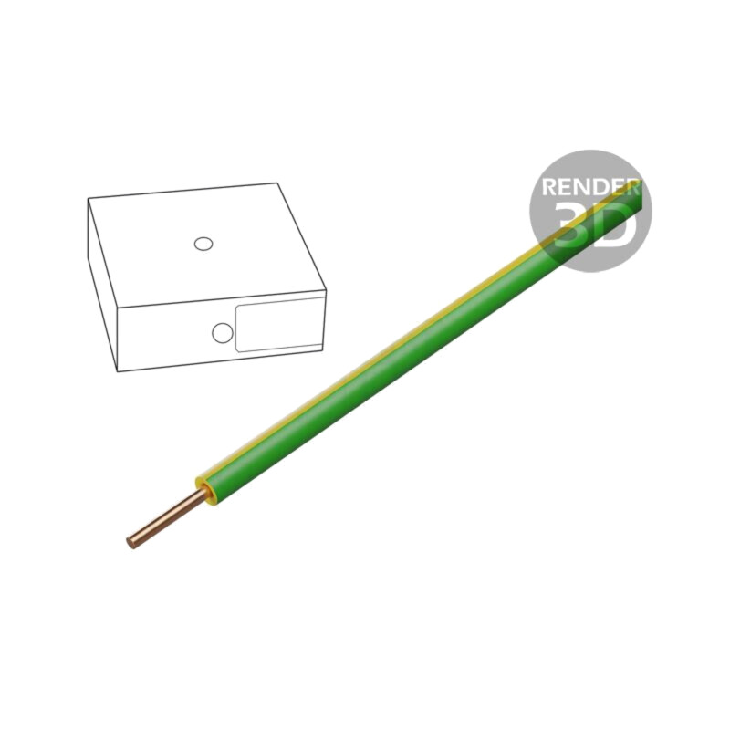 Cablu; H07V-U; 2,5mm2; sârmă; Cu; PVC; galben-verde; 450V,750V; 100m