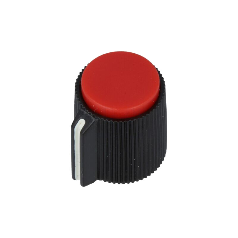 Buton rotativ; cu indicator; plastic; Øax: 6,35mm; Ø13x15mm; roşu Buton rotativ; cu indicator; plastic; Øax: 6,35mm; Ø13x15mm; roşu