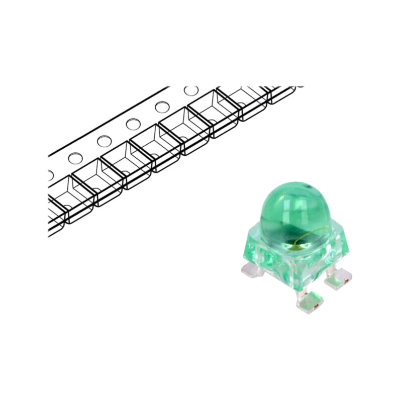 LED; SMD; verde; 9300÷21000mcd; 4,2x4,2x6,5mm; 30°; 20mA; 114mW LED; SMD; verde; 9300÷21000mcd; 4,2x4,2x6,5mm; 30°; 20mA; 114mW