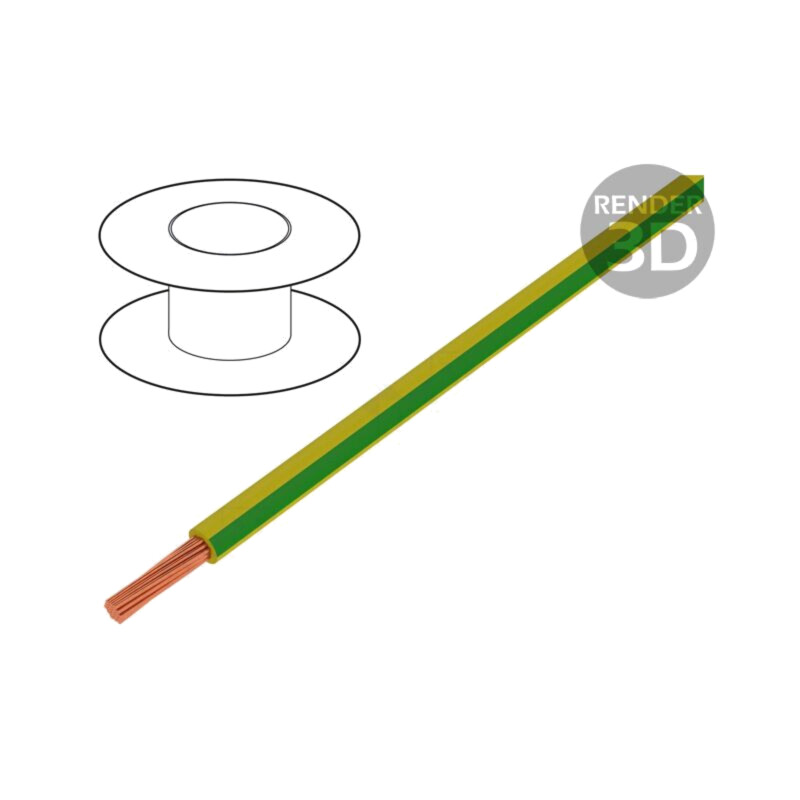 Cablu; H07V-K; litat; Cu; 1,5mm2; PVC; galben-verde; 450V,750V; 100m