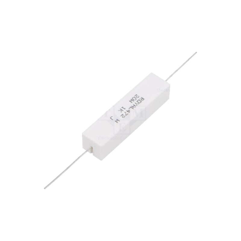 Rezistor: bobinat; cu ciment; THT; 1kΩ; 20W; ±5%; Ø0,75x35mm