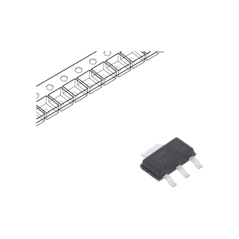 Tranzistor: P-MOSFET; unipolar; -70V; -2,6A; Idm: -9,6A; 2W; SOT223 Tranzistor: P-MOSFET; unipolar; -70V; -2,6A; Idm: -9,6A; 2W; SOT223