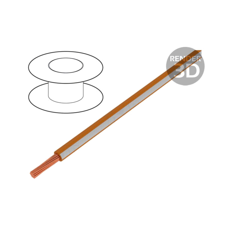 Cablu; X05V-K; litat; Cu; 0,75mm2; PVC; portocaliu-alb; 300V,500V