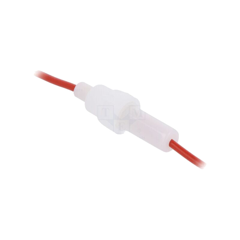 Clemă; siguranţe cilindrice; 5x20mm; pe cablu; Imax: 1,165A; 23AWG