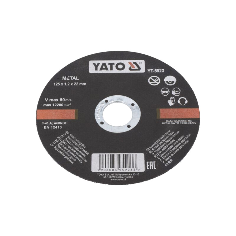 Disc de tăiere; Ø: 125mm; Øorif: 22mm; Gr.disc: 1,2mm; metal,oţel