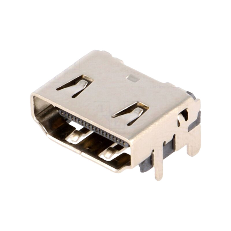 Conector: HDMI; soclu; PIN: 19; gold flash; în unghi 90°; SMT