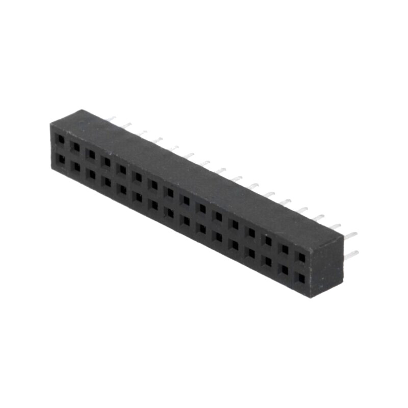 Conector: şiruri pini; soclu; mamă; PIN: 32; drept; 2mm; THT; 2x16