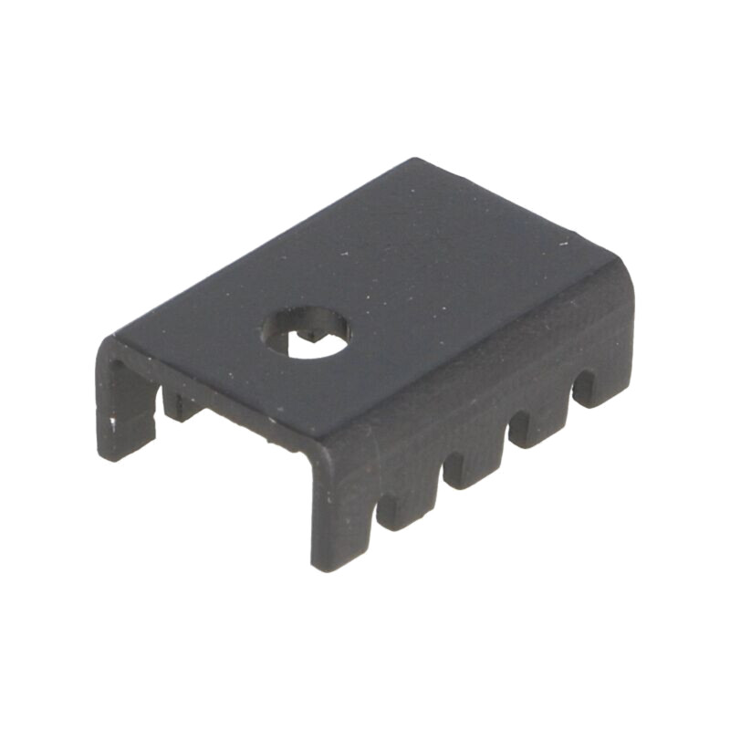 Radiator: presat; U; TO220; neagră; L: 19,05mm; W: 13,21mm; H: 6,35mm