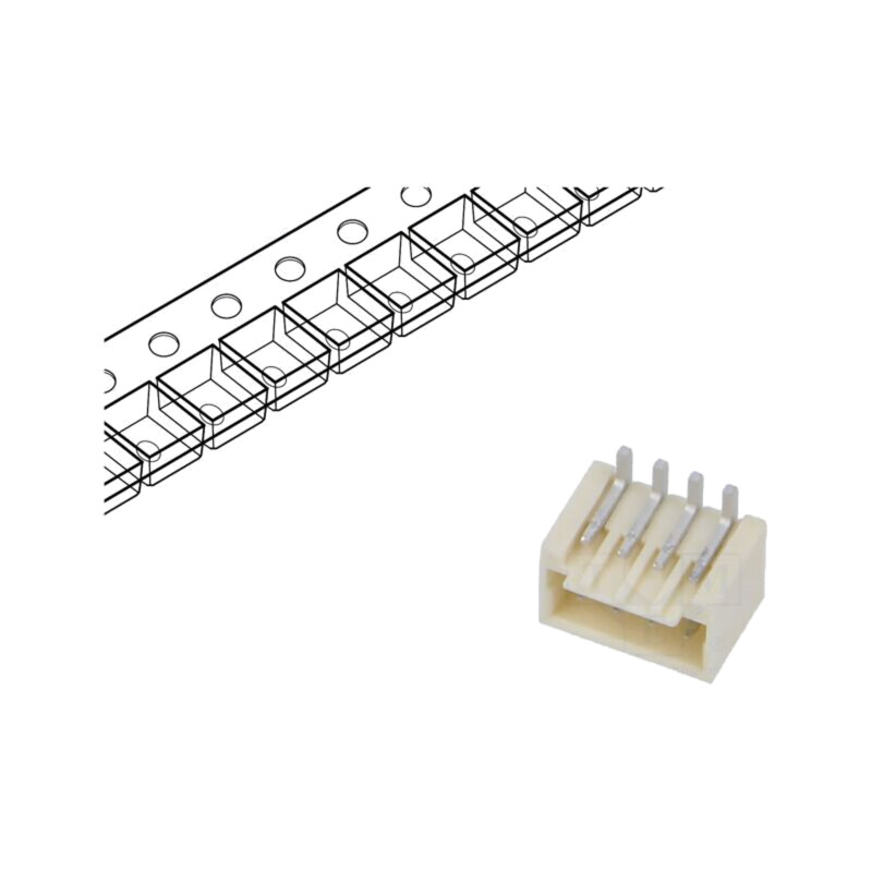 Conector: cablu-placă; Pico-SPOX; PIN: 4; SMT; verticală; soclu