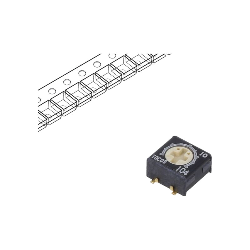 Potenţiometru: de montare; singură tură; 10kΩ; 250mW; SMD; ±20%