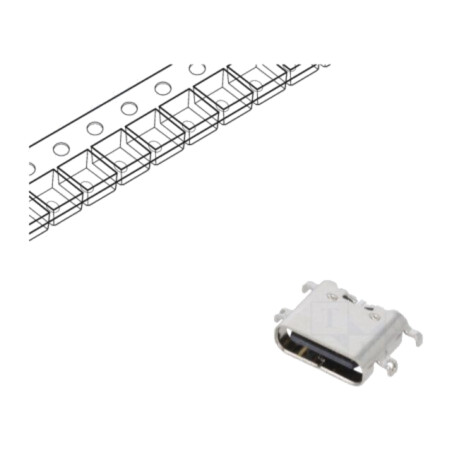 Conector: USB C; soclu; SMT; PIN: 6; orizontală; middle board mount