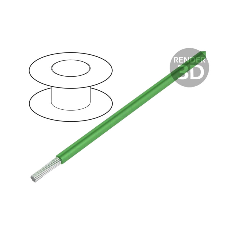 Cablu; ÖLFLEX® HEAT 180 SiF; 1x0,25mm2; litat; Cu; silicon; verde
